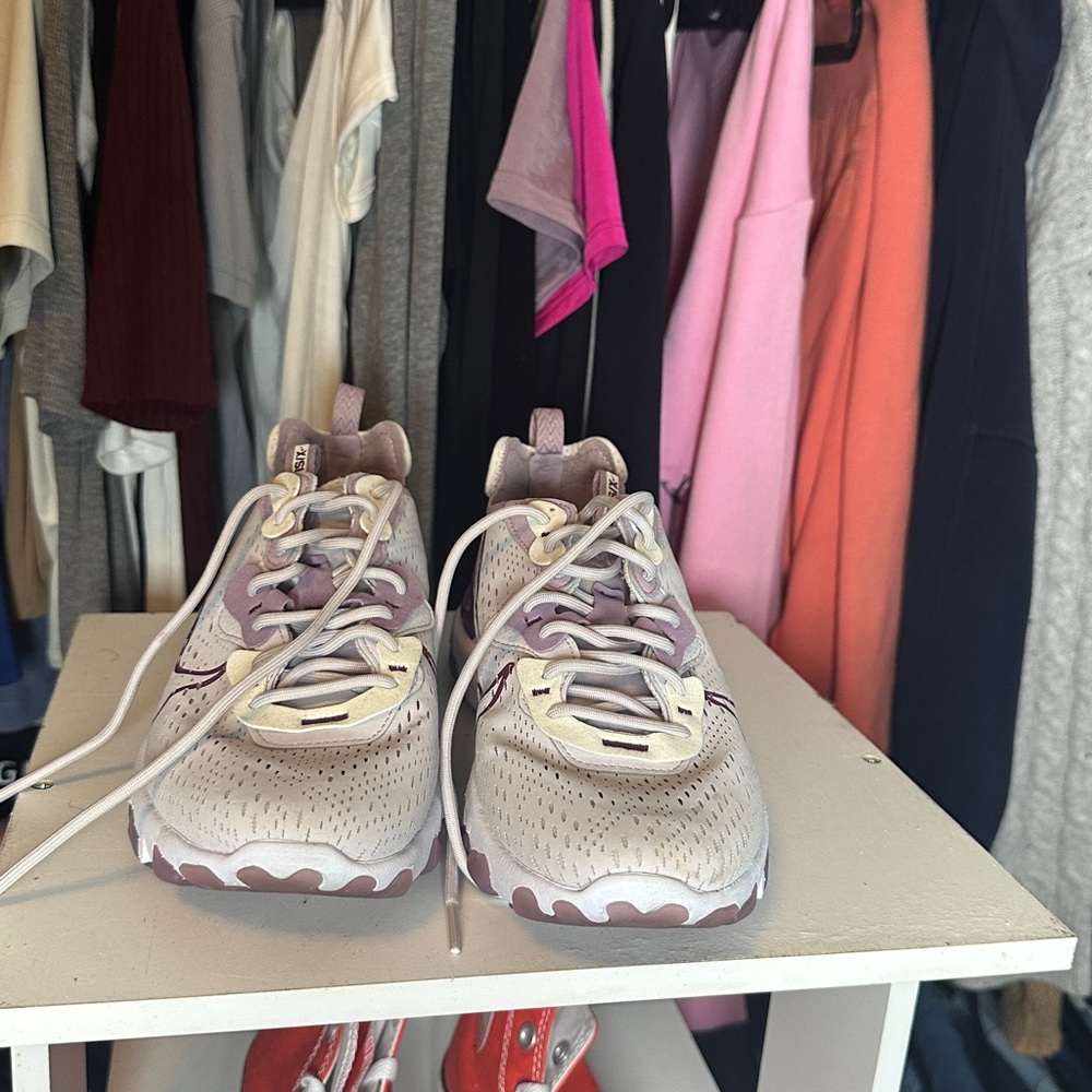 Women's Cream and Purple Sneakers